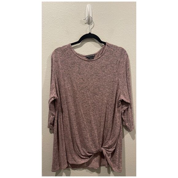 CHELSEA AND THEODORE Burgundy Knot Front 3/4 Sleeveless Blouse - Picture 1 of 3